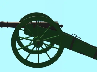 Artillery 8 pound Gun 18th century Low-poly 3D model