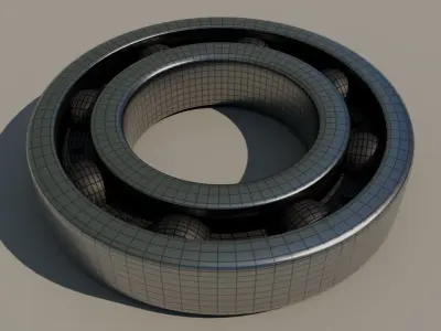 Polished steel ball bearing ISO 15243 with balls Free 3D model