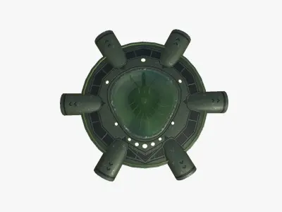 Alien Spaceship UFO J05 Dark Green - Sci Fi Spacecraft Design Low-poly 3D model
