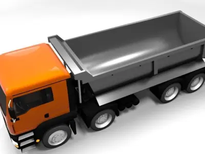 KIPPER TRUCK LOWPOLY Low-poly 3D model