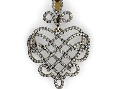 Vintage Diamond Earrings 3D print model