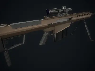 Barret M107A1 Free low-poly 3D model