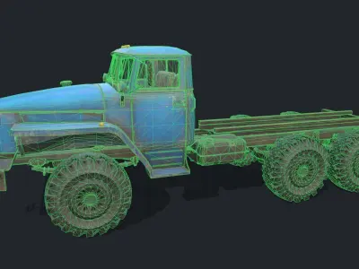 Ural 4320 Low-poly 3D model