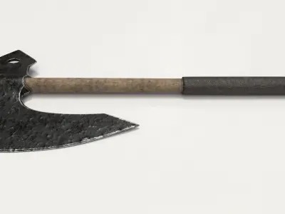 Old Hammered Axe Low-poly 3D model