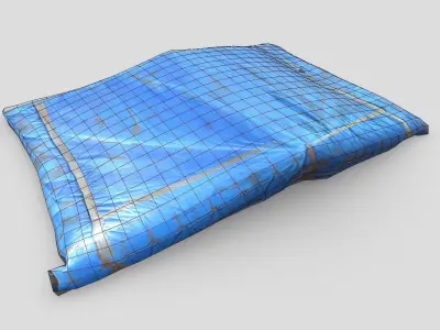 Folded Blue Tarp Low-poly 3D model