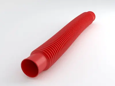 Hog Oval Corrugated Hose 01 Red 3D model