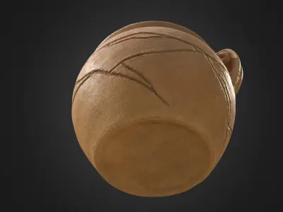 Clay Pot 01 - Optimized Scan Low-poly 3D model