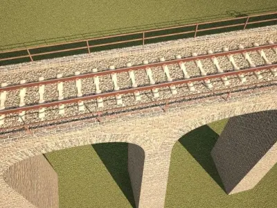 Railway bridge 3D model 6