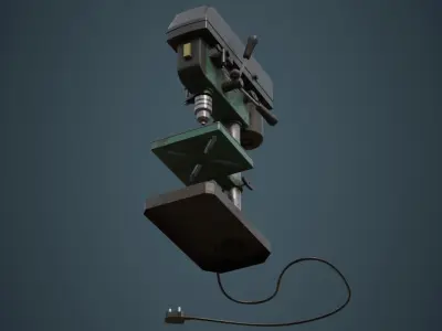 Drill Press 2B Low-poly 3D model