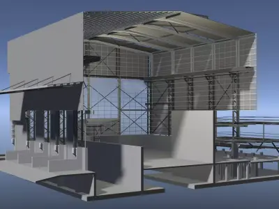 Industrial building in section cut 25i31 3D model