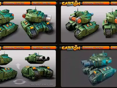 CARTOON Army Low-poly 3D model