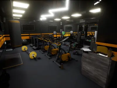 Gym  Furniture Package  100 variations Low-poly 3D model