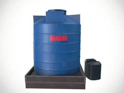 Plastic water tank Low-poly 3D model purchase