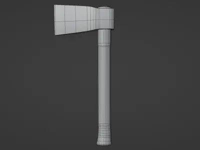 Metallic Axe Low-Poly PBR game ready Low-poly 3D model