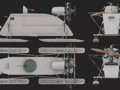 NKL-26 Soviet Aerosan Low-poly 3D model