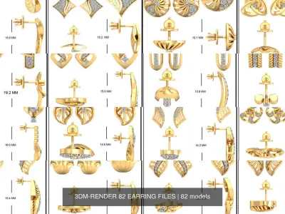 STL 82 EARRING FILES 3D Model Pack