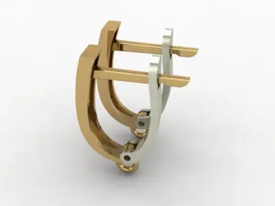 Upper Part Gold Earrings 3D print model