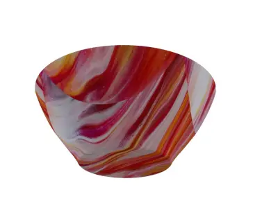 Bowl in Red Pattren 3D model