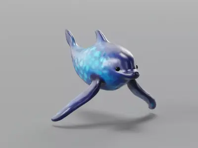 Dolphin Fully rigged Low-poly 3D model