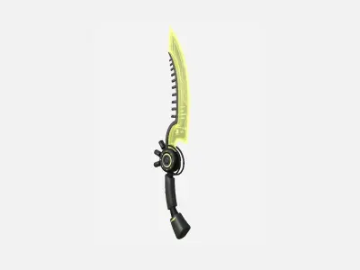 SciFi Dagger A05 Black Yellow - Sci Fi Weapon Design Low-poly 3D model