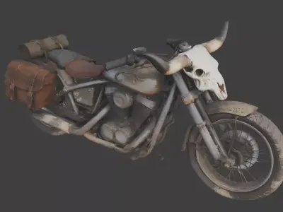 Longhorn Desert Nomad Motorcycle Low-poly 3D model