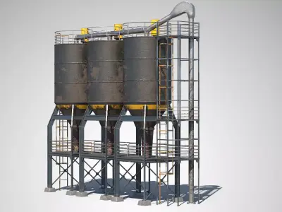 Factory Unit 02 PBR Low-poly 3D model