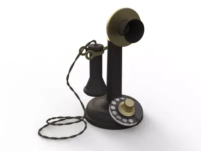 antique ancient table phone 3D model