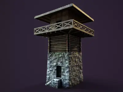 Roman Watchtower Low-poly 3D model