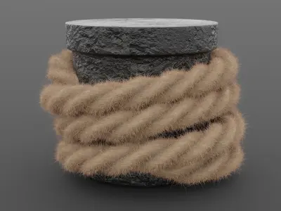 Rope around Mooring Post Low-poly 3D model