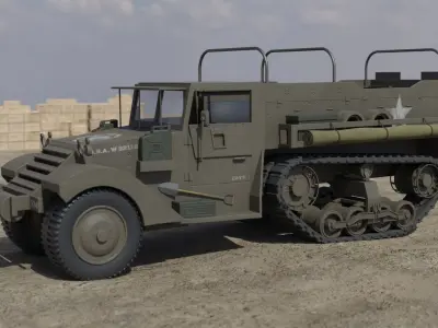 M3 Halftrack Low-poly 3D model by foxxasset