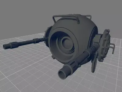 Futuristic Military Drone Low-poly 3D model