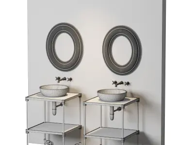 Industrial Brick Bathroom 3D model