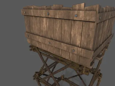 ancient watchtower Low-poly 3D model
