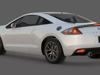 2012 Mitsubishi Eclipse SE 3D Model  The Final JDM Icon Low-poly 3D model