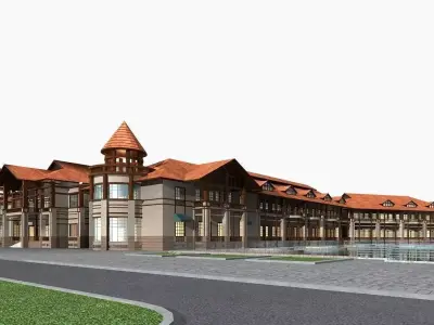Hotel Building 3D model 83