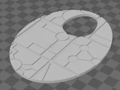 Necron-mantic world 120x92mm base for new flyer stands  3D print model