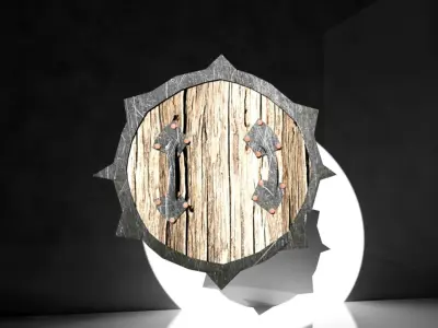 Medieval shield Low-poly 3D model get