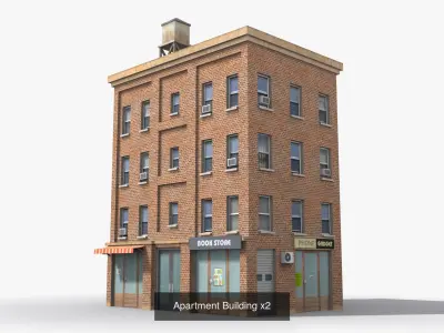 35 Apartment Building Collection Low poly 3D Model Pack purchase