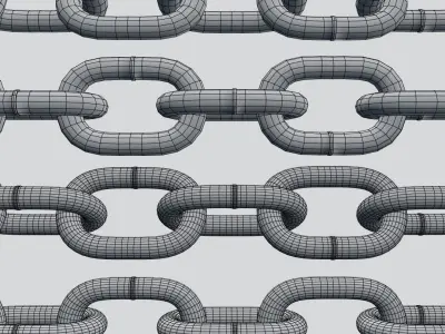 Old chain Low-poly 3D model