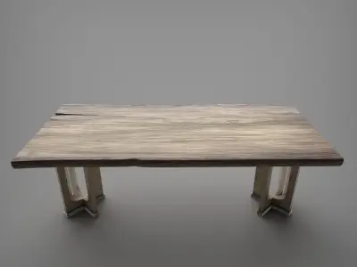 Rustic Wooden Table 3D model