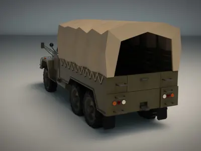 Low Poly Military Truck 01 Low-poly 3D model