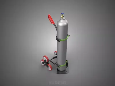 STAIR CLIMBER GAS CYLINDER HAND TRUCK CART TROLLEY SINGLE HANDLE 3D model