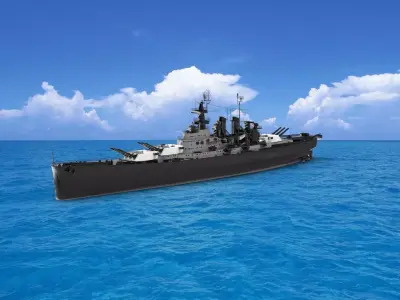 USS battleship 3D print model