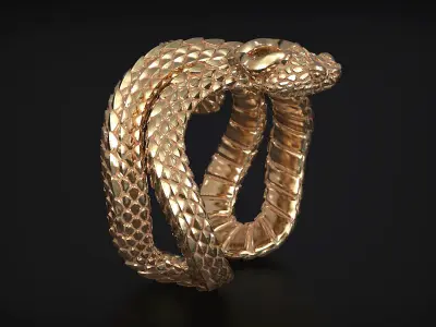 Viper Snake Ring 3D print model