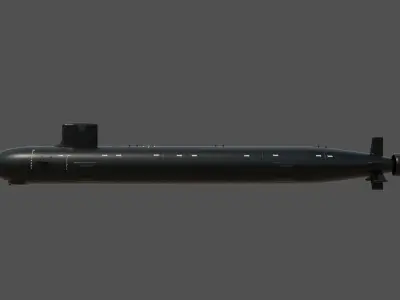 US Submarine Virginia SSN-774 Low-poly 3D model