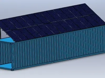 Solar Panels on 40 Foot Container 3D model