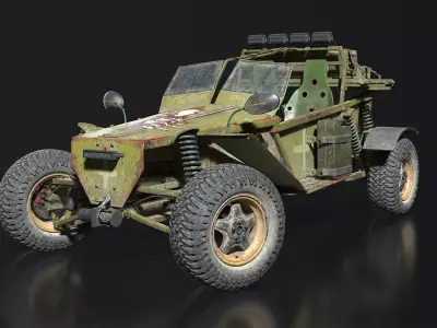 Military Buggy Low-poly 3D model