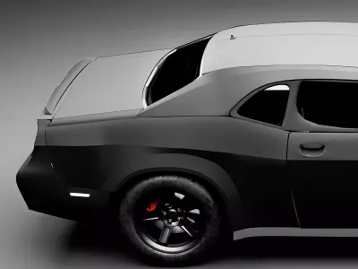 Realistic Black Muscle Car High Poly Cinematic Vehicle 3D model