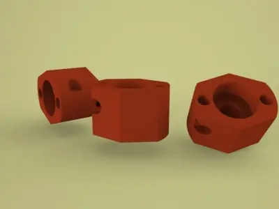 Locator-Dowel-Block hex nuts Free 3D model