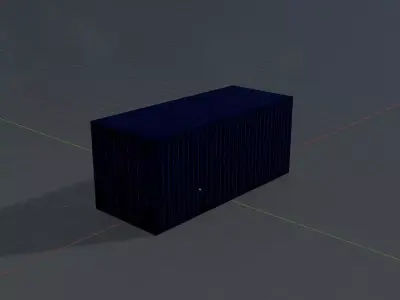 Shipping Container gentian blue 20ft Low-poly 3D model